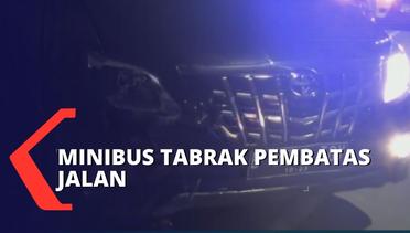 Diduga Sopir Mengantuk, Sebuah Minibus Tabrak Pembatas Jalan di Jakarta Selatan!