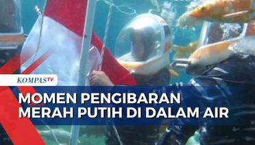 TNI AL Yogyakarta Kibarkan Bendera Merah Putih di Bawah Air