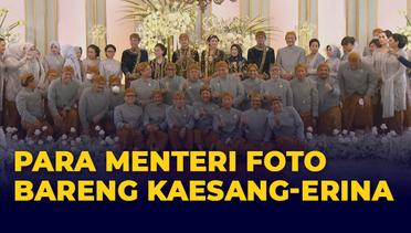 Seru-seruan Para Menteri Saat Foto Bareng Kaesang-Erina: Kasih Tanda Saranghae