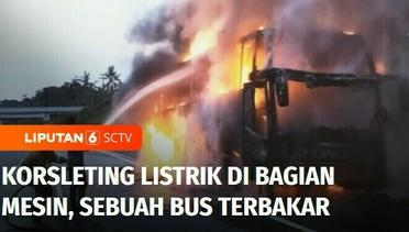 Bus Terbakar di Jalan Tol Solo-Semarang, Diduga Korsleting Listrik di Bagian Mesin | Liputan 6