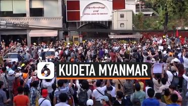 Kantor Partai Aung San Suu Kyi Dipenuhi Demonstran Anti Kudeta Militer Myanmar