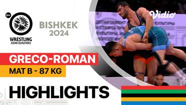 Mat B - Paris 2024 Qualification Rounds Greco-Roman 87kg - Full Match | UWW Asian Olympic Games Qualifiers 2024