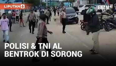 Ricuh! Anggota Polisi Bentrok dengan Prajurit TNI AL di Sorong