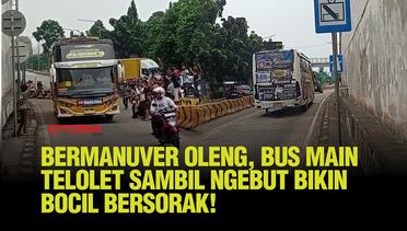 Bikin Melongo, Bus Bermanuver Oleng Gara-gara Terlarut Saat Main Klakson Telolet!