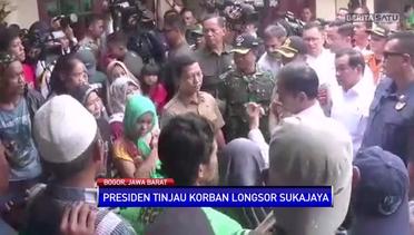 Presiden Bagikan Paket Sembako untuk Korban Longsor Sukajaya