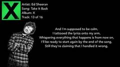 Ed Sheeran - Take It Back (Lyrics)
