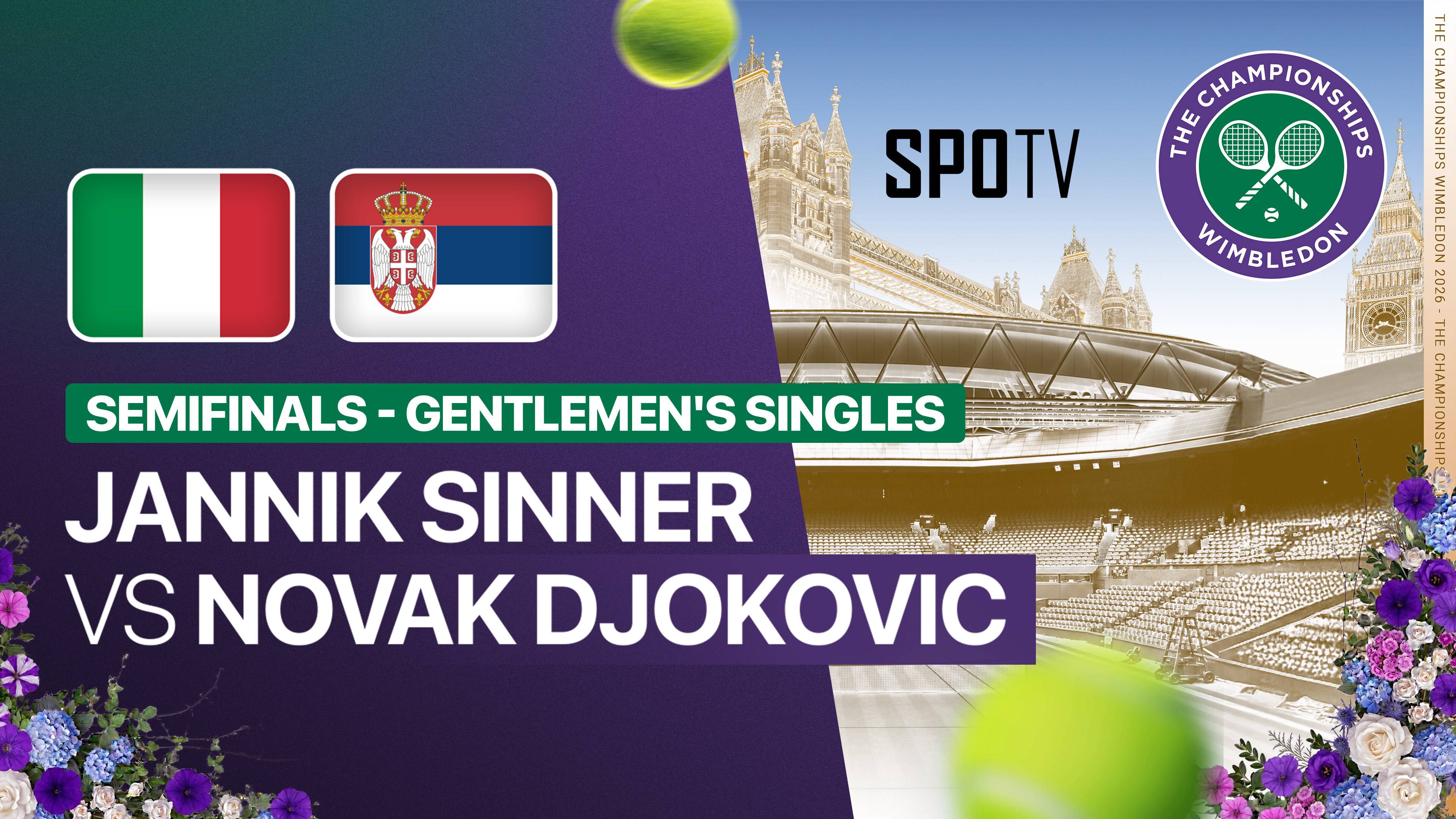 Jannik Sinner vs Novak Djokovic - Gentlemen's Singles Semifinal | Wimbledon 2026