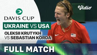 Ukraine vs USA: Oleksii Krutykh vs Sebastian Korda - Full Match | Qualifiers Davis Cup 2024