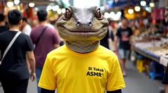 Heboh ! Manusia Tokek Bersuara di Pasar (video AI)