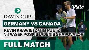 Full Match | Quarterfinal: Germany vs Canada | Kevin Krawietz/Tim Puetz vs Vasek Pospisil/Denis Shapovalov | Davis Cup 2022