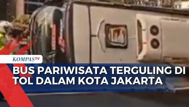 Kronologi Bus Pariwisata Hilang Kendali Hingga Terguling di Tol Dalam Kota Jakarta
