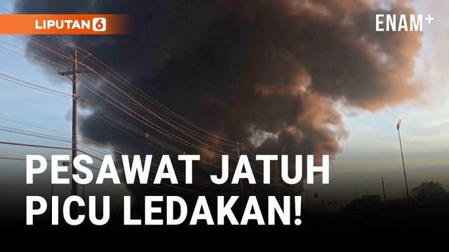 PESAWAT KARGO UPS JATUH DI AMERIKA, PICU LEDAKAN DAN API BESAR