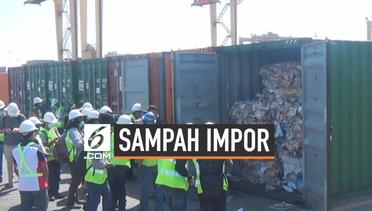 Penampakan 210 Ton Sampah Impor Australia di Surabaya