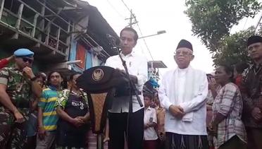 Jokowi Sampaikan Pidato Kemenangan di Kampung Deret