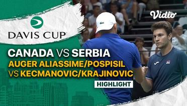 Highlights | Grup B: Canada vs Serbia | Auger Aliassime/Pospisil vs Kecmanovic/Krajinovic | Davis Cup 2022
