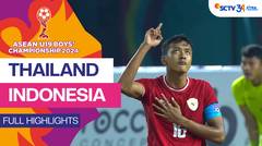 Thailand vs Indonesia - Full Highlight | Asean Boys Championship U19 2024