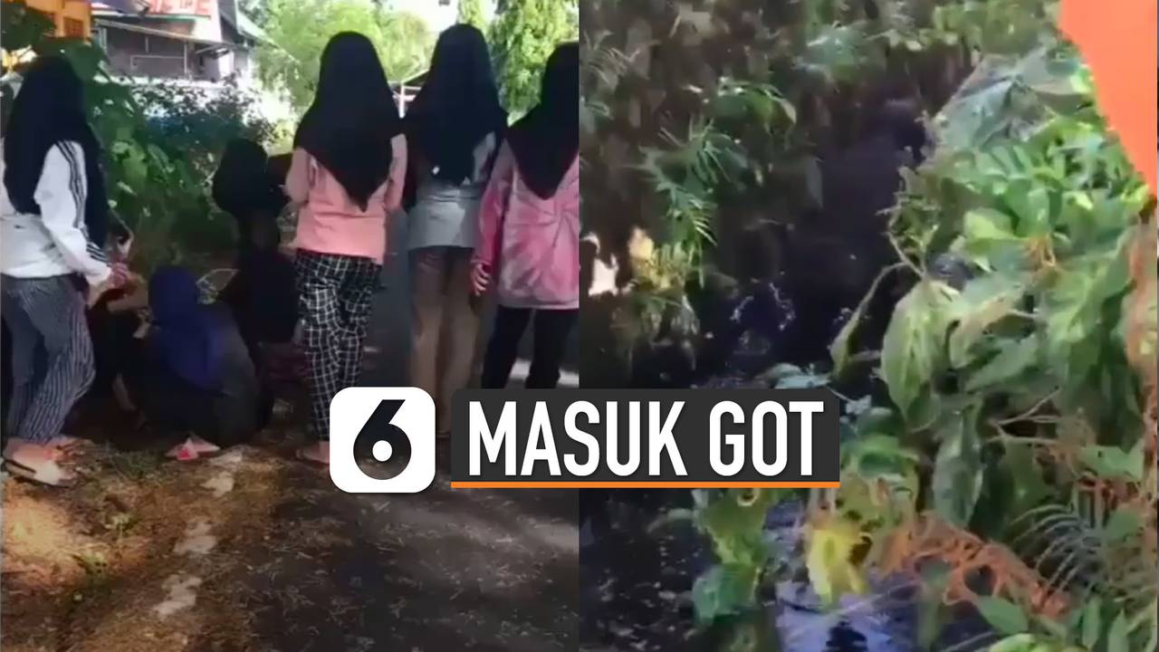 Dua Remaja Putri Saling Adu Jotos Hingga Masuk Got - LiputanEnam | Vidio
