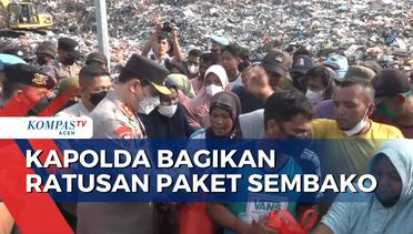 Kapolda Aceh Bagi Ratusan Paket Sembako ke Pemulung TPA Gampong Jawa