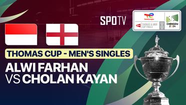 Men's Singles: Alwi Farhan (INA) vs Cholan Kayan (GBR) | Thomas Cup Group C