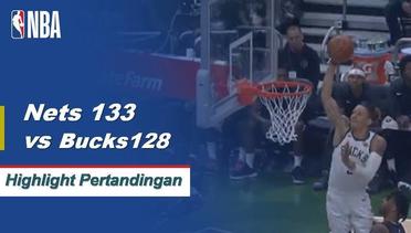 NBA I Cuplikan Pertandingan : Nets 133, Bucks 128