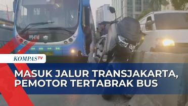 Pengendara Motor Tertabrak Bus Transjakarta di Jalur Busway Palmerah, Ini Pengakuan Korban!