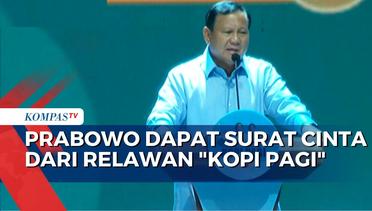 Prabowo Terima Dukungan Relawan Kopi Pagi Berupa Surat Cinta