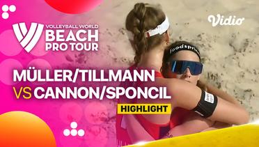 Highlights | Muller/Tillmann (DEU) vs Cannon/Sponcil (USA) | Beach Pro Tour Elite 16 Doha, Qatar 2023