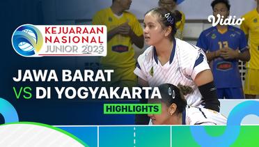 Final Putri: Jawa Barat vs DI Yogyakarta - Highlights | Kejurnas Junior 2023