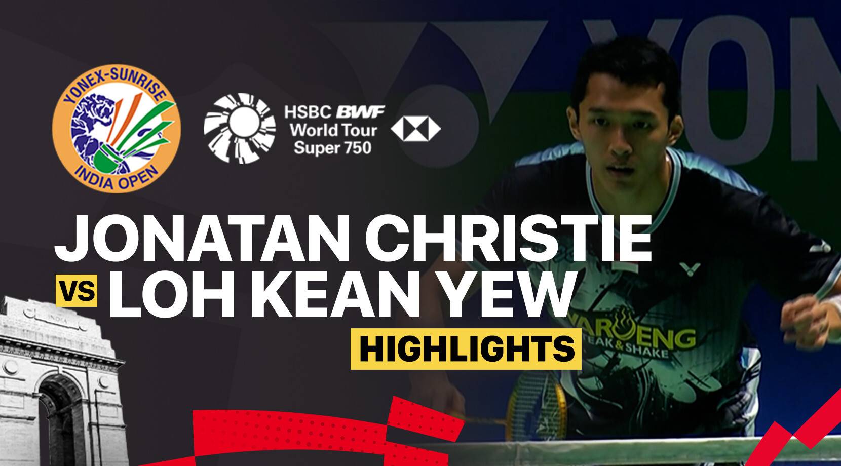 Jonatan Christie (INA) vs Loh Kean Yew (SGP) - Men's Singles Semifinal | YONEX-SUNRISE India Open 2026