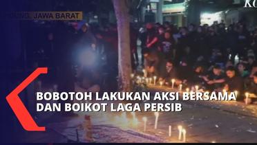 Ratusan Suporter Persib Gelar Doa Bersama dan Nyalakan Lilin di Bandung