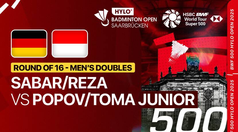 Sabar Karyaman Gutama/Moh Reza Pahlevi Isfahani (INA) vs Christo Popov/Toma Junior Popov (FRA) - Men's Doubles Round of 16 | HYLO Open 2025