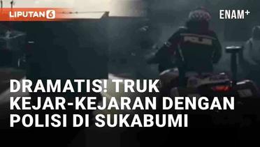 Dramatis! Kejar-Kejaran Truk dengan Polisi di Jalanan Sukabumi, Motor Patroli Ditabrak