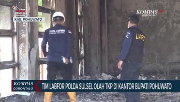 Tim Labfor Polda Sulsel Olah TKP di Kantor Bupati Pohuwato yang Dibakar Massa