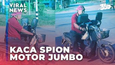 Viral! Kakek Ini Mengendarai Sepeda Motor dengan Spion Jumbo