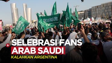 Selebrasi Fans Setelah Timnas Arab Saudi Taklukkan Argentina di Piala Dunia 2022