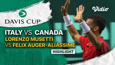 Highlights | Semifinal: Italy vs Canada | Lorenzo Musetti vs Felix Auger-Aliassime | Davis Cup 2022