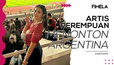 Aurel Hermansyah dan Para Artis Perempuan Yang Menonton Indonesia VS Argentina