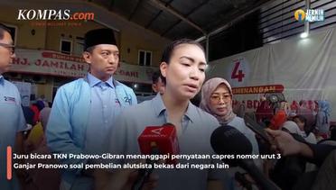 Ganjar Singgung soal Alutsista Bekas, TKN: Semua Pemimpin Akui Prabowo Ahli Militer