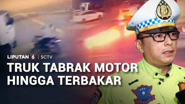 Kecelakaan Maut di Koja, Pemotor Tewas Usai Tabrak Truk Trailer hingga Terbakar | Liputan 6