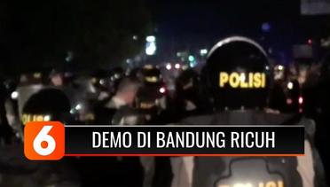 Ricuh hingga Malam Hari, Polisi Bubarkan Massa Aksi Demo Tolak UU Cipta Kerja di Bandung