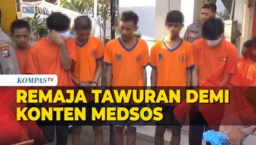 Sekelompok Remaja di Surabaya Terciduk Polisi Usai Tawuran Pakai Senjata Tajam: Demi Konten Pak!