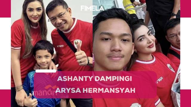 6 Gaya Ashanty Dampingi Arysa Hermansyah Jadi Pendamping Garuda saat Laga Timnas vs Irak di GBK