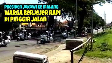 Warga Berjajar di Pinggir Jalan Menyambut Presiden Jokowi di Gondanglegi Malang 3 Juni 2017