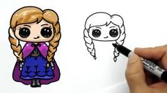 Cara Mudah Menggambar Karakter Frozen ANNA Step by Step