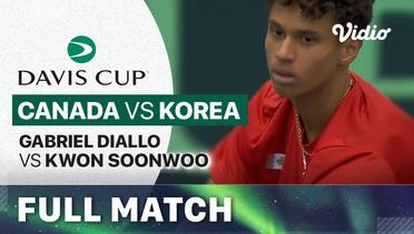 Canada vs Korea: Gabriel Diallo vs Kwon Soonwoo - Full Match | Qualifiers Davis Cup 2024