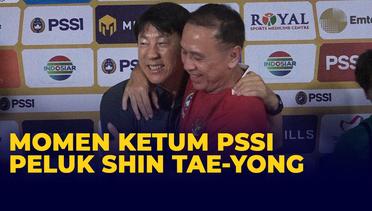 Momen Ketum PSSI Peluk Shin Tae-Yong Usai Timnas U19 Tersingkir dari Piala AFF 2022