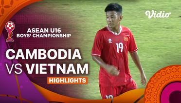 Cambodia vs Vietnam - Highlights | ASEAN U16 Boys Championships 2024