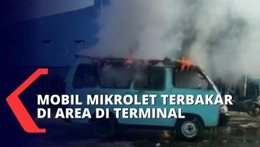 Mobil Mikrolet M15 Terbakar di Area Terminal Tanjung Priok, Diduga Akibat Hubungan Arus Pendek