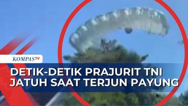 Detik-Detik Prajurit Kopasgaat TNI AU Jatuh saat Sedang Latihan Terjun Payung di Maros Sulsel!
