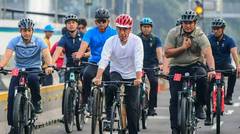 Minggu Pagi, Presiden Jokowi Bersepeda di Kawasan Sudirman Thamrin, Jakarta, 5 Mei 2024